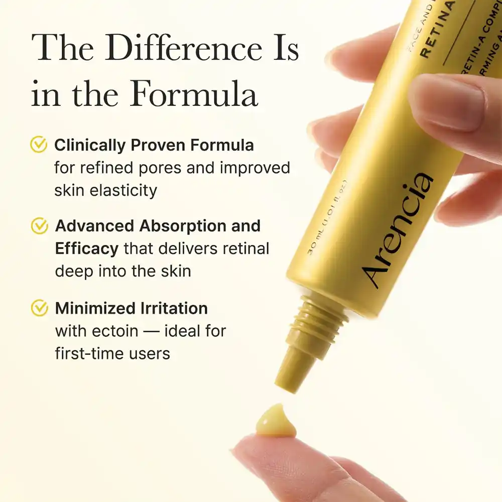 کرم دور چشم و صورت رتینال بوستر شات آرنسیا Arencia Retinal Booster Shot Serum | ضد چروک، جمع‌کننده منافذ و جوانساز پوست