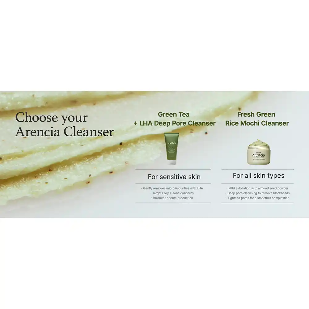 شوینده چای سبز آرنسیا Arencia Green Tea LHA Cleanser | لایه‌بردار، پاکسازی عمیق منافذ و ضد جوش