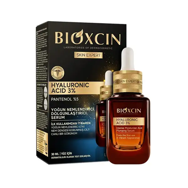 سرم آبرسان بیوکسین Bioxcin حاوی هیالورونیک اسید و پانتنول حجم ۳۰ میل سرم آبرسان بیوکسین Bioxcin حاوی هیالورونیک اسید و پانتنول حجم ۳۰ میل