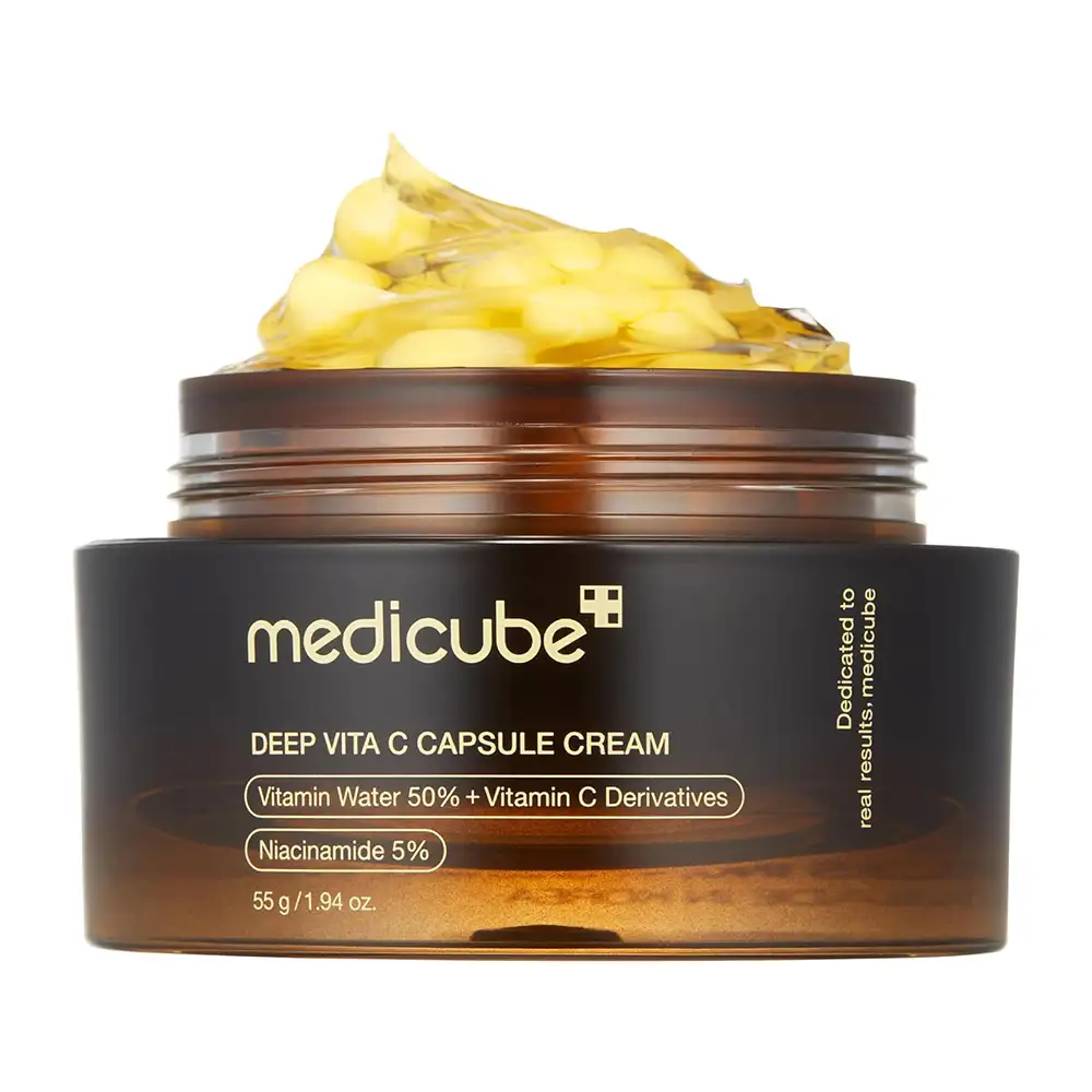 کرم ژلی و کپسولی ویتامین سی مدی کیوب | مرطوب‌کننده و روشن‌کننده