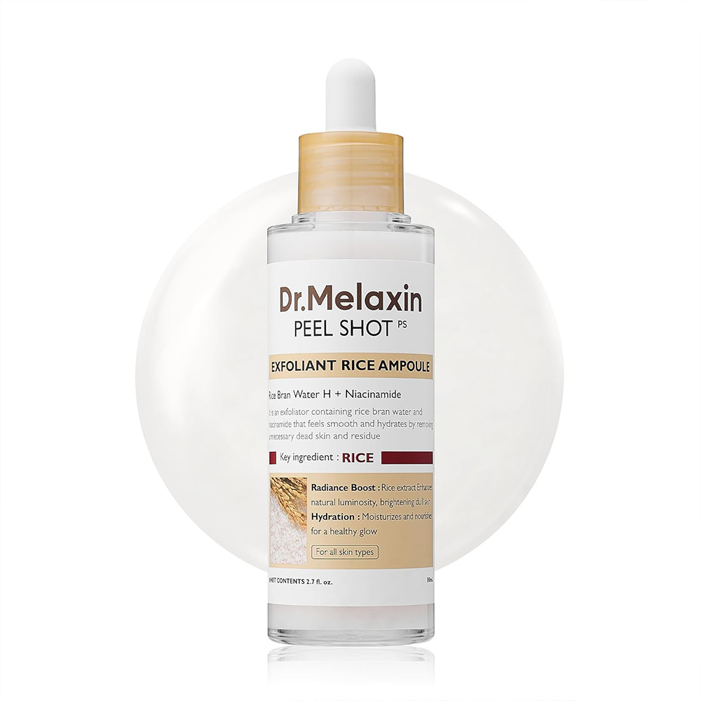 آمپول پیل شات برنج دکتر ملاکسین | لایه بردار و روشن کننده پوست Dr.Melaxin Peel Shot Glow White Rice Peeling Ampoule
