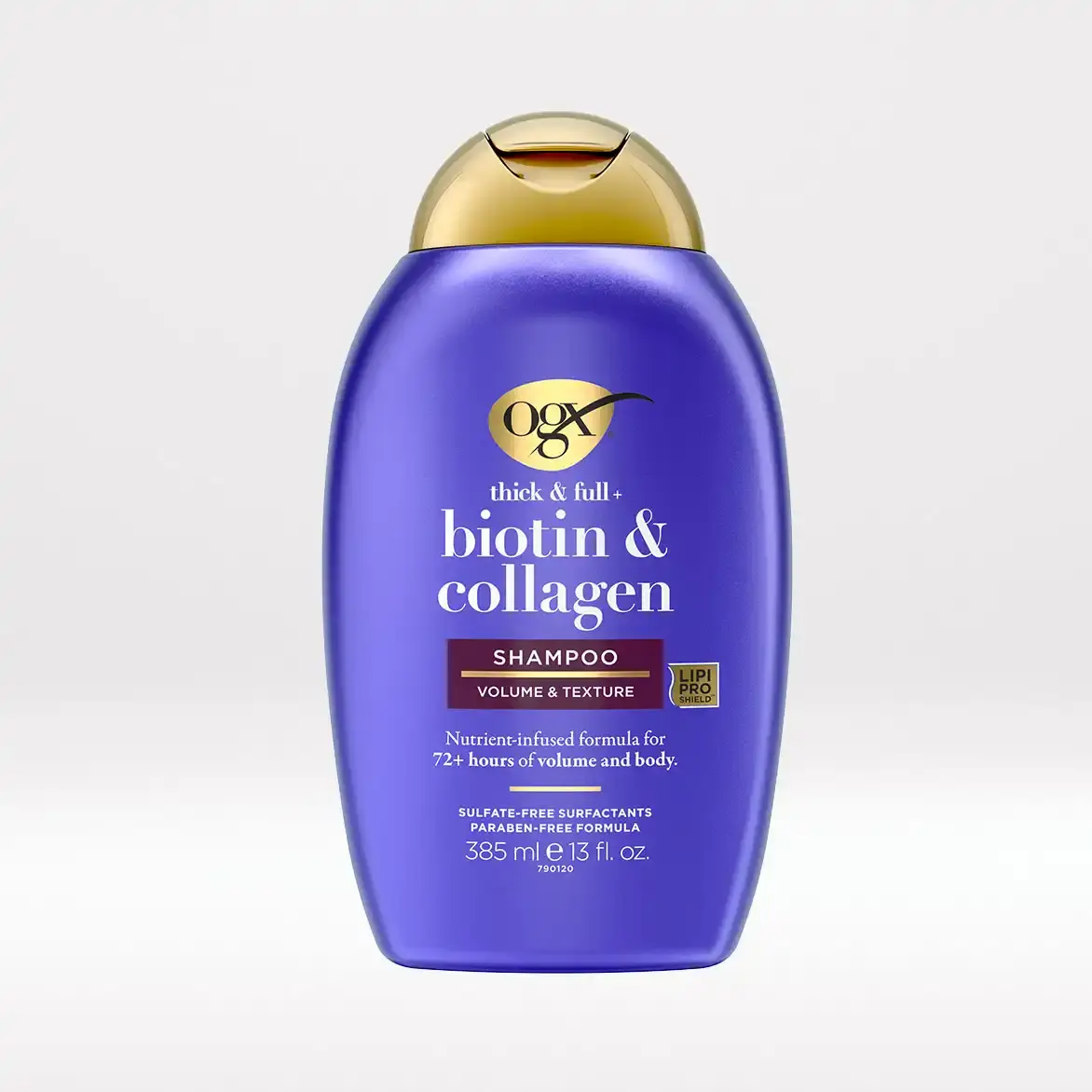 شامپو ضخیم‌کننده و حجم‌دهنده بیوتین و کلاژن او جی ایکس OGX Thick and Full Biotin and Collagen Volumizing Shampoo