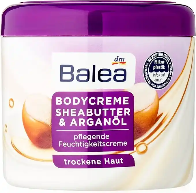 کرم بدن شی‌باتر و روغن آرگان باله آ Balea Sheabutter & Arganöl تغذیه عمیق پوست خشک و حساس، 500 میلی‌لیتر