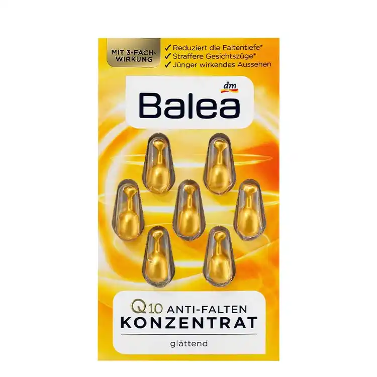 کپسول کنسانتره ضد چروک باله‌آ Balea Q10 Capsule حاوی کوآنزیم کیوتن و جینسینگ | ۷ عدد
