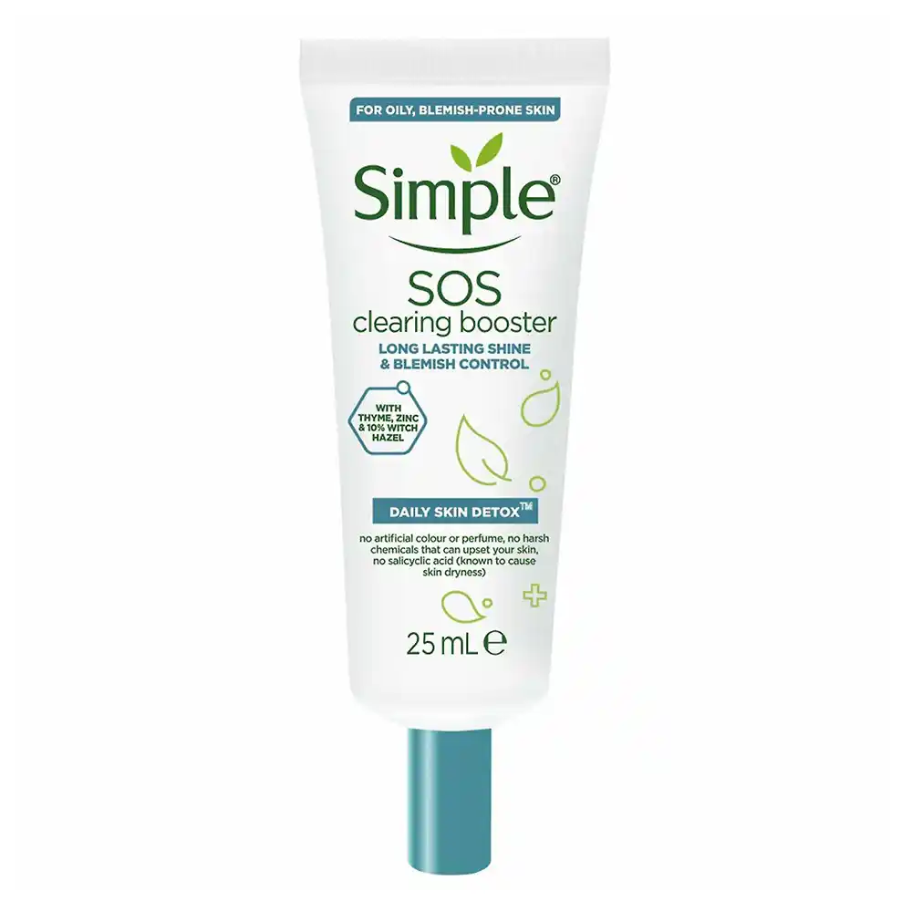 ژل ضد جوش و کاهش التهاب جوش سیمپل Simple SOS Clearing Booster | کنترل چربی پوست چرب