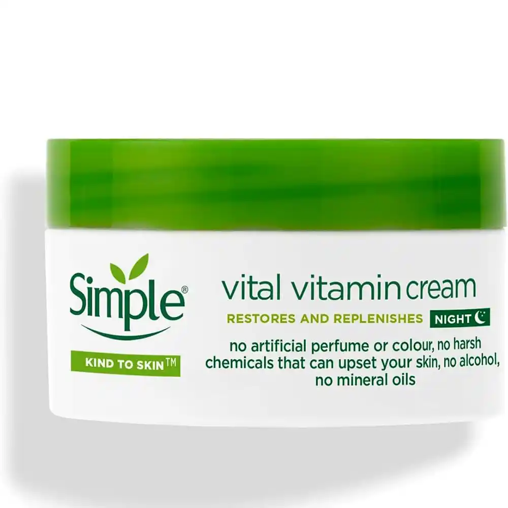 کرم شب ویتال ویتامین سیمپل Simple Vital Vitamin Night Cream 50ml | تغذیه و بازسازی پوست حساس