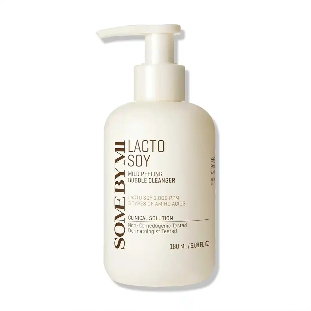 فوم حبابی لایه بردار لاکتو سویا سام بای می SOME BY MI Lacto Soy Mild Peeling Bubble Cleanser 180ml | پاکسازی منافذ و کنترل چربی