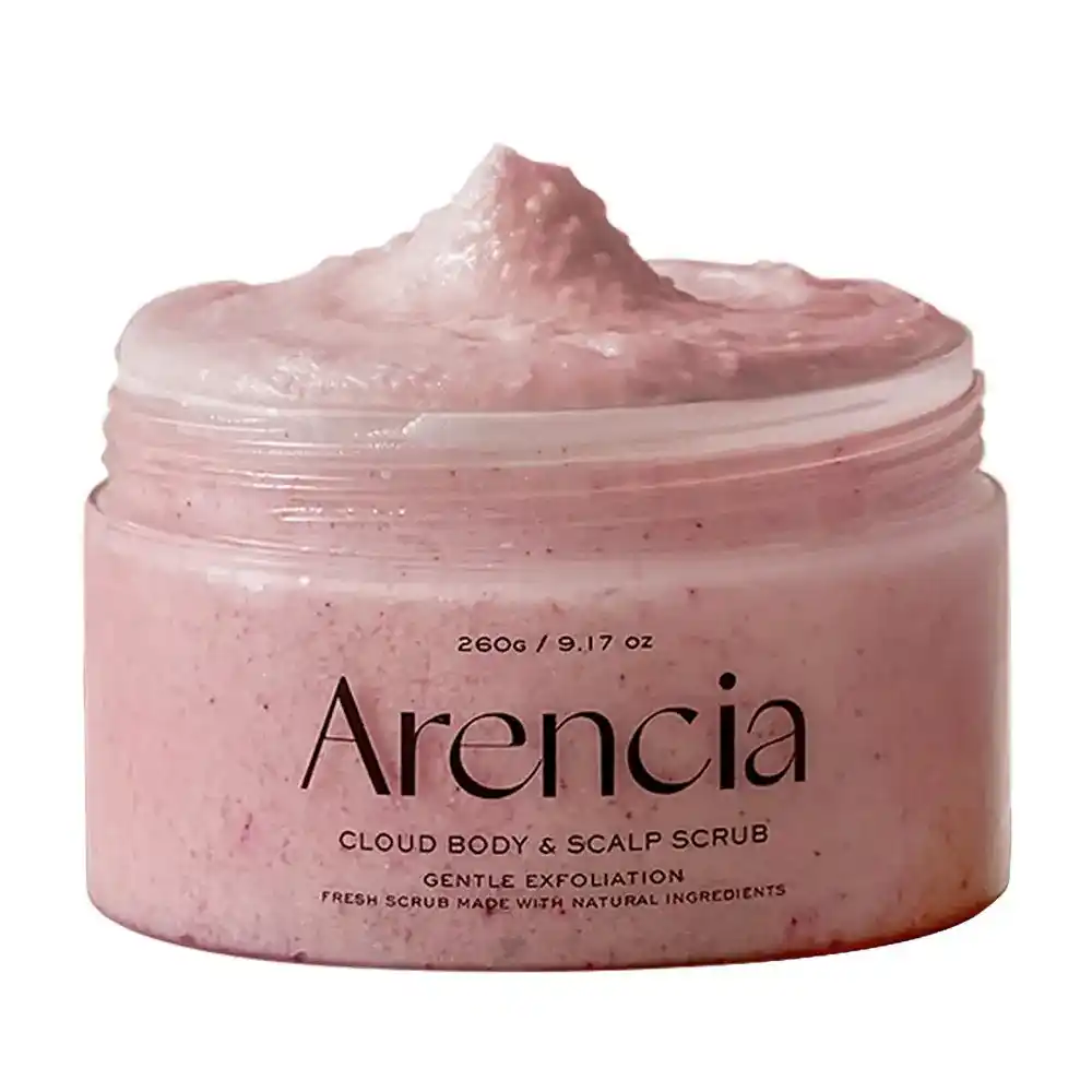 اسکراب کف سر و بدن آرنسیا صورتی Arencia Fresh Cloud Sea Salt Body Scalp Scrub Pink | لایه‌بردار ملایم و پاکسازی عمقی
