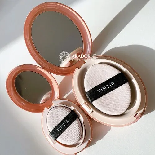 کوشن صورتی تیرتیر TIRTIR Mask Fit All Cover Pink Cushion | پوشش بالا و فینیش مخملی مات