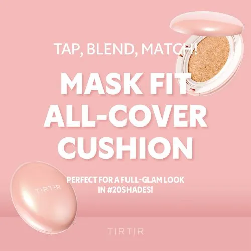 کوشن صورتی تیرتیر TIRTIR Mask Fit All Cover Pink Cushion | پوشش بالا و فینیش مخملی مات
