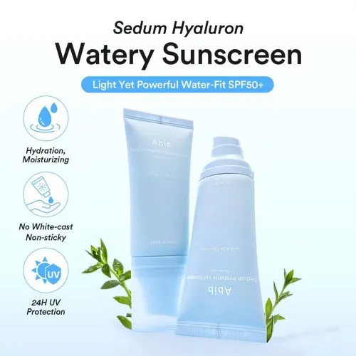 ضد آفتاب واتری ابیب سدوم هیالورون آبرسان و سبک  ++++ Abib Sedum Hyaluron Sunscreen SPF50+ PA | آبرسانی عمیق بافت سبک و بدون سفیدک