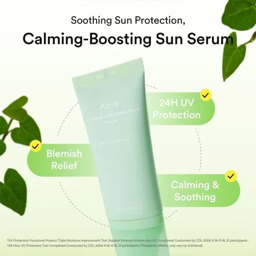 کرم ضد آفتاب فیزیکی هارتلیف ابیب Abib Heartleaf Mild Sunscreen | تسکین دهنده آبرسان و ضدجوش