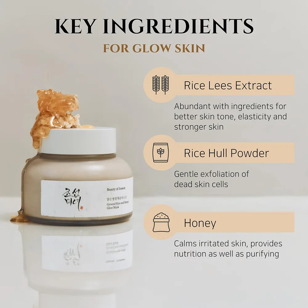 ماسک برنج و عسل بیوتی آف جوسان Beauty of Joseon Rice & Honey Glow Mask | روشن کننده و آبرسان