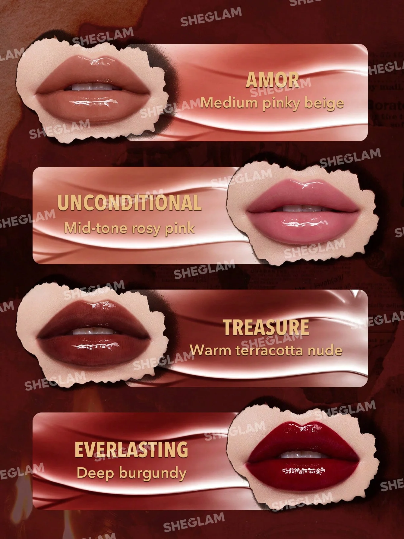 رژ لب مایع براق شیگلم مدل Ember Rose در 4 رنگ جذاب