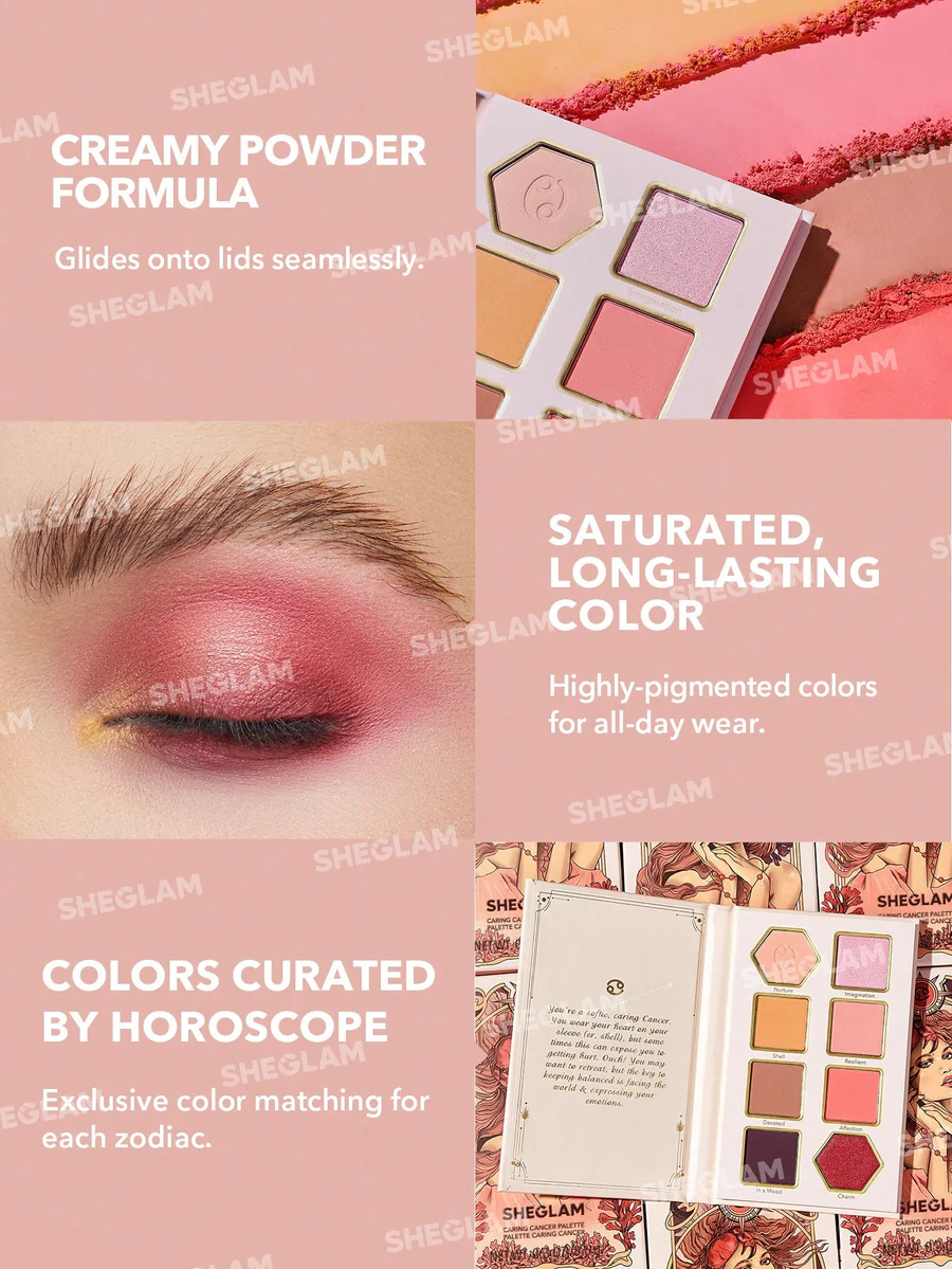 پالت سایه شیگلم مدل caring cancer pallete رنگ caring cancer