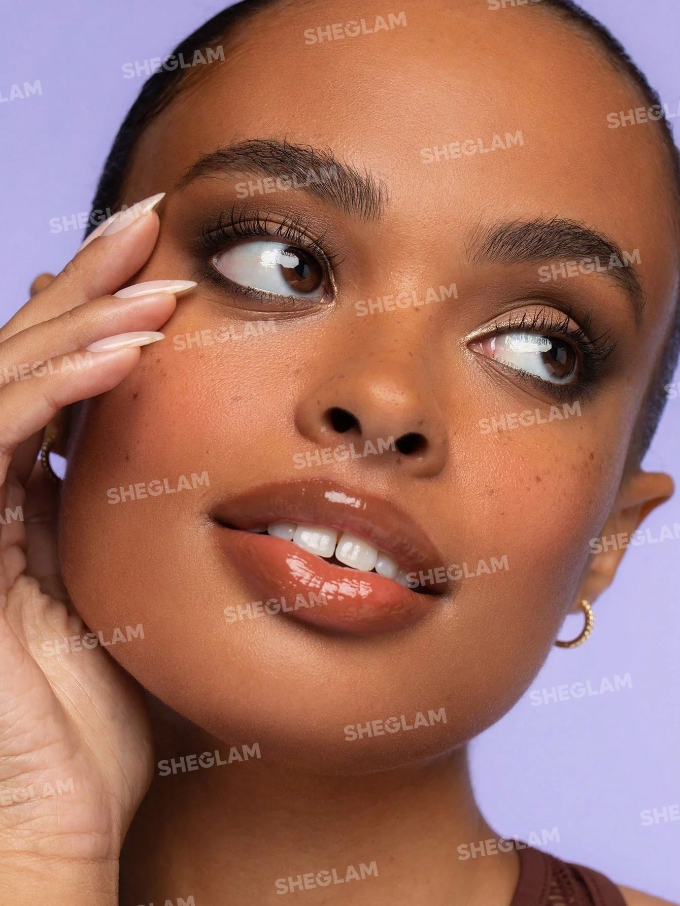 ست لیپ گلاس و خط لب شیگلم با رایحه کاکائو COCOA KISS  رنگ brownie bite