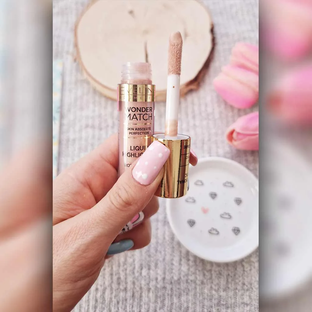 هایلایتر مایع اولاین  حاوی ویتامین Eveline Wonder Match Liquid Highlighter 01 c