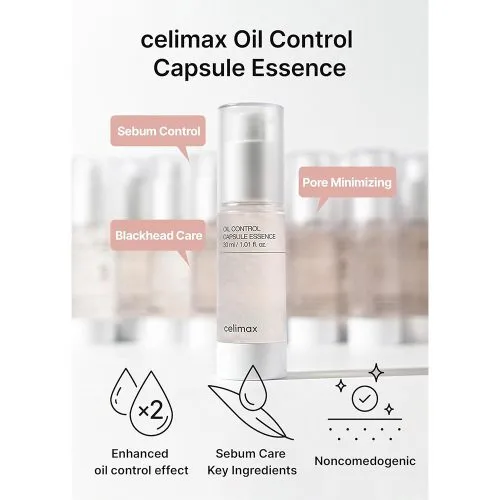 اسنس کپسولی اویل کنترل سلیمکس Celimax Oil Control Capsule Essence | کنترل چربی و جمع کننده منافذ