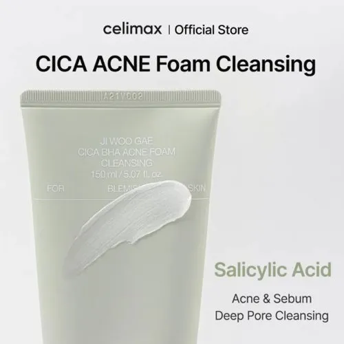 فوم ضد جوش با سالیسیلیک اسید، سیکا و تی تری سلیمکس Celimax Cica BHA Acne Foam Cleanser