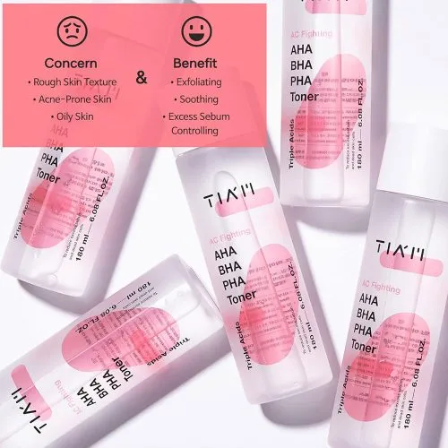 تونر ضد جوش تیام TIAM AC Fighting AHA BHA PHA Toner|  لایه بردار و پاکسازی منافذ