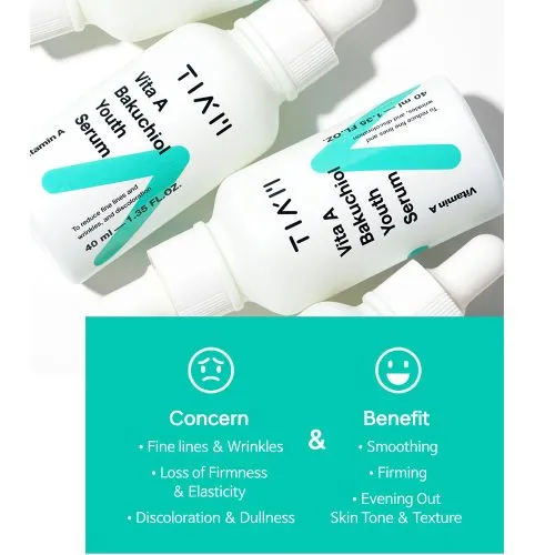 سرم ضد چروک رتینول و باکوچیول تیام TIAM Vita A Bakuchiol Youth Serum
