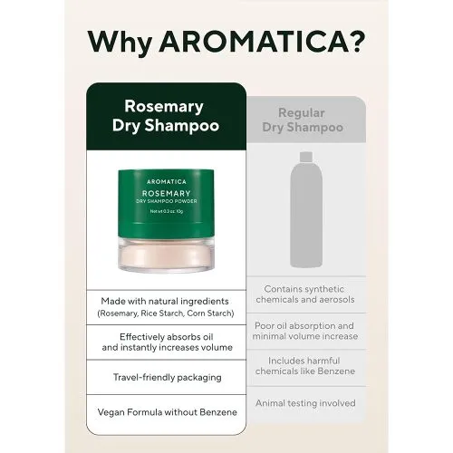 شامپو خشک رزماری آروماتیکا AROMATICA Rosemary Dry Shampoo Powder