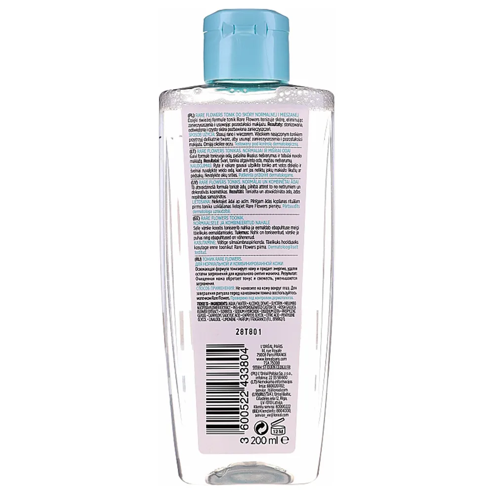 تونر گل های کمیاب لورال L’Oréal Rare Flowers Toner | مناسب پوست نرمال تا مختلط