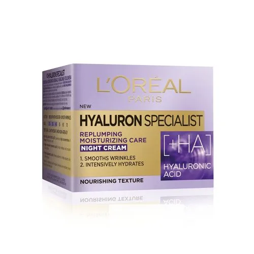 ماسک کرم آبرسان و ضد چروک شب هیالورون لورال  L’Oréal Hyaluron Expert Night Cream Mask 50ml