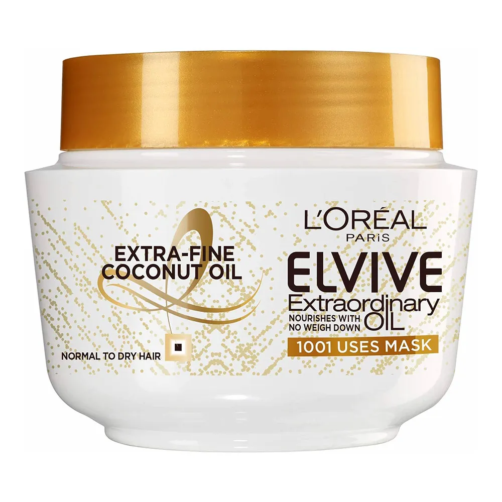 ماسک موی لورال حاوی عصاره نارگیل برای موهای نرمال تا خشک L’Oréal Elvive Coconut Hair Mask 300ml