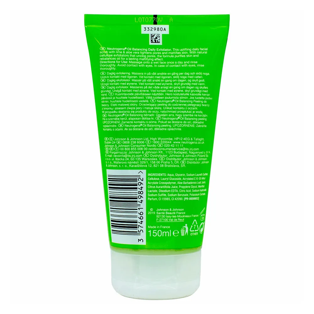 اسکراب لایه بردار و کنترل چربی نوتروژینا Neutrogena Oil Balancing Daily Exfoliator 150ml